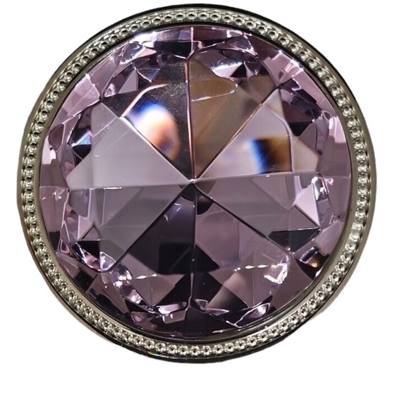 NWOB Lori Greiner Silver Safe keeper Glass Crystal‎ Top Silver Plate Round Box - Picture 3 of 7